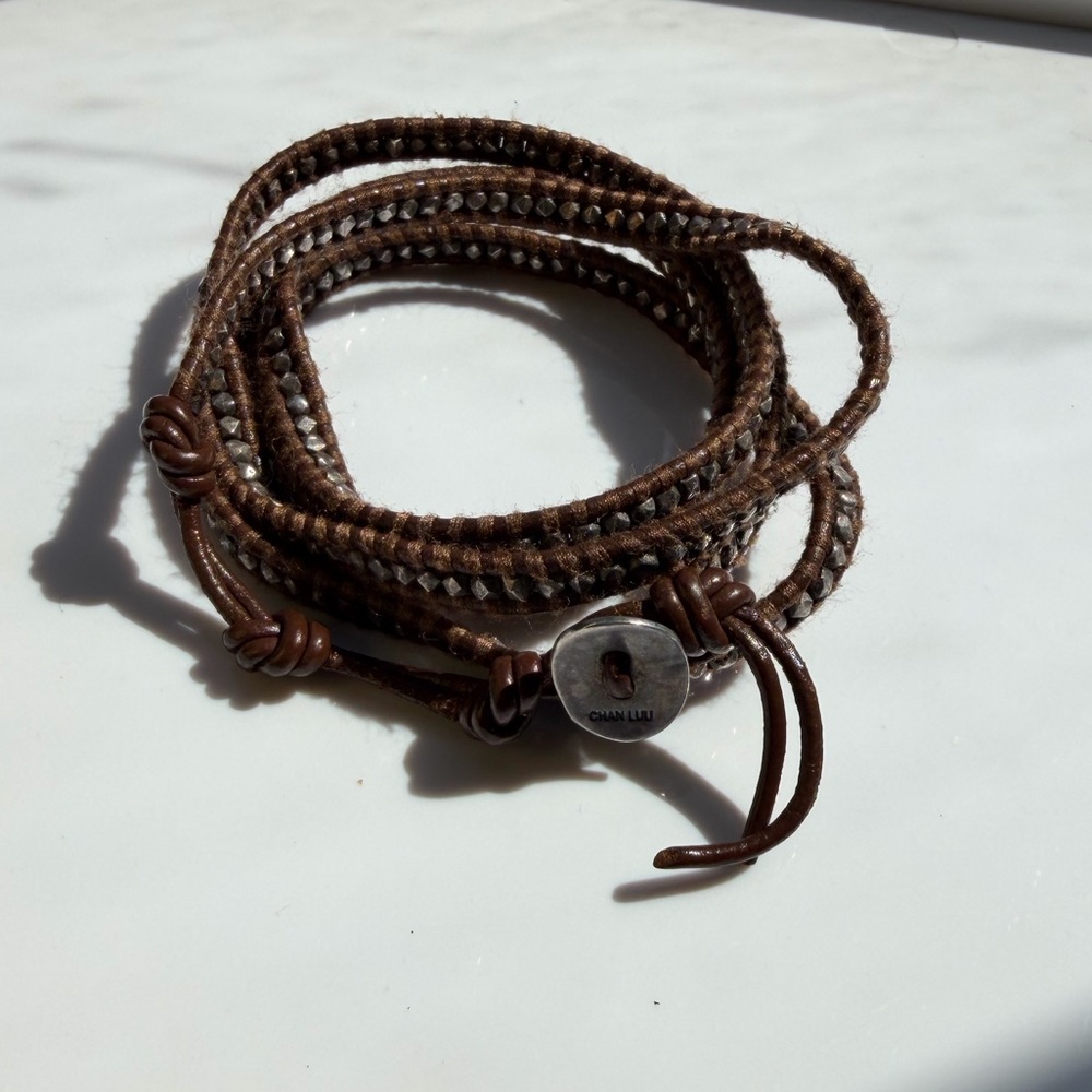 Chan Liu Nugget Knot Leather Wrap Bracelet
